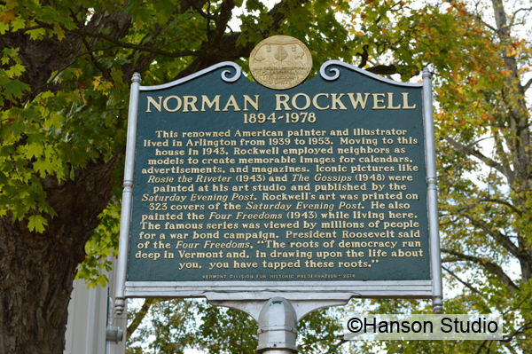 Arlington, VT - Rockwell's Retreat - Norman Rockwell Sign
